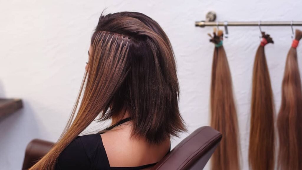 techniques de pose des extensions de cheveux